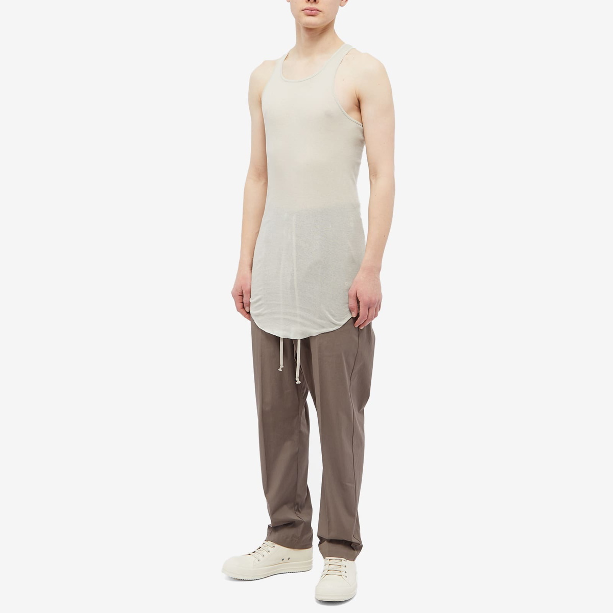 Rick Owens Men's Basic Rib Tank in Pearl Rick Owens