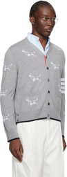 Thom Browne Gray Hector Icon Cardigan