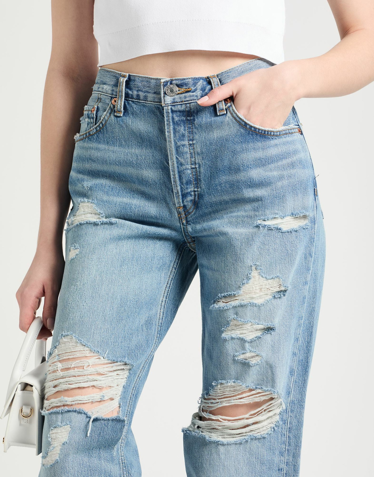 Re/done Womens Jeans in Blue