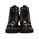 Balmain Black Fur Army Boots