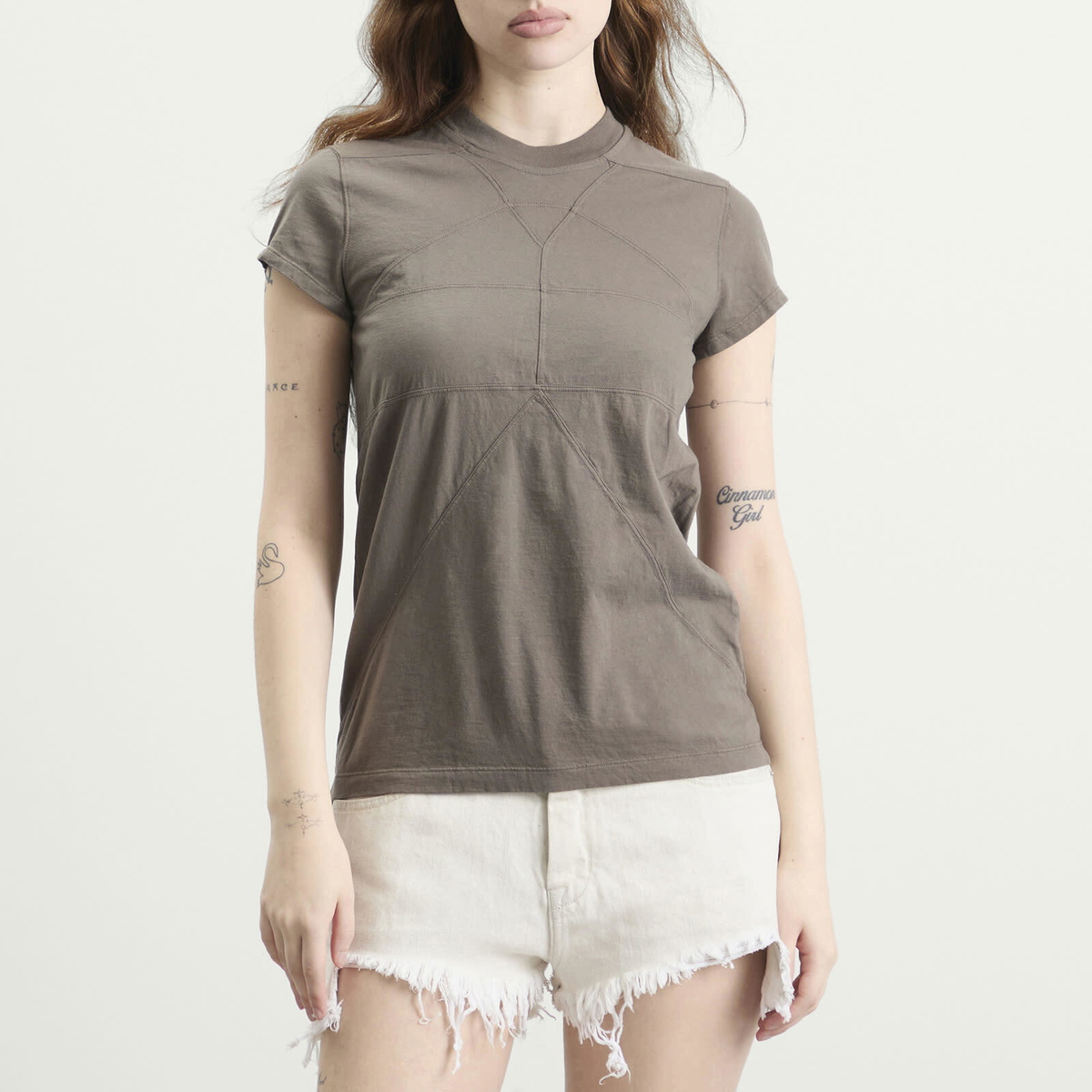 Rick Owens Women's Small Level T-Shirt in Dust
