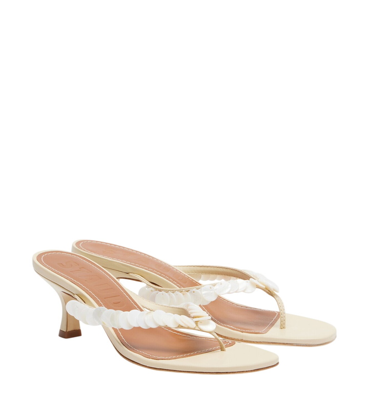 Photo: Staud Freja embellished leather thong sandals
