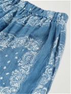 Desmond & Dempsey - Tapered Printed Linen Pyjama Trousers - Blue