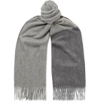 Begg & Co - Arran Fringed Colour-Block Cashmere Scarf - Gray