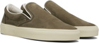 TOM FORD Khaki Nubuck Jude Slip On Sneakers