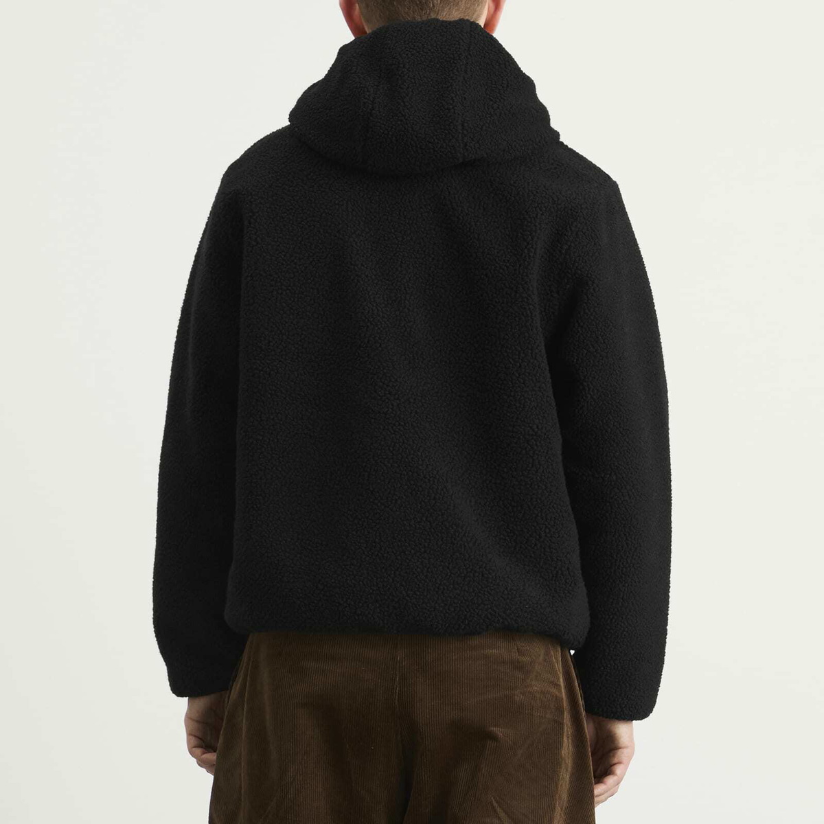 Taion Men's Mountain Boa Hooded Fleece Jacket in Black/Black