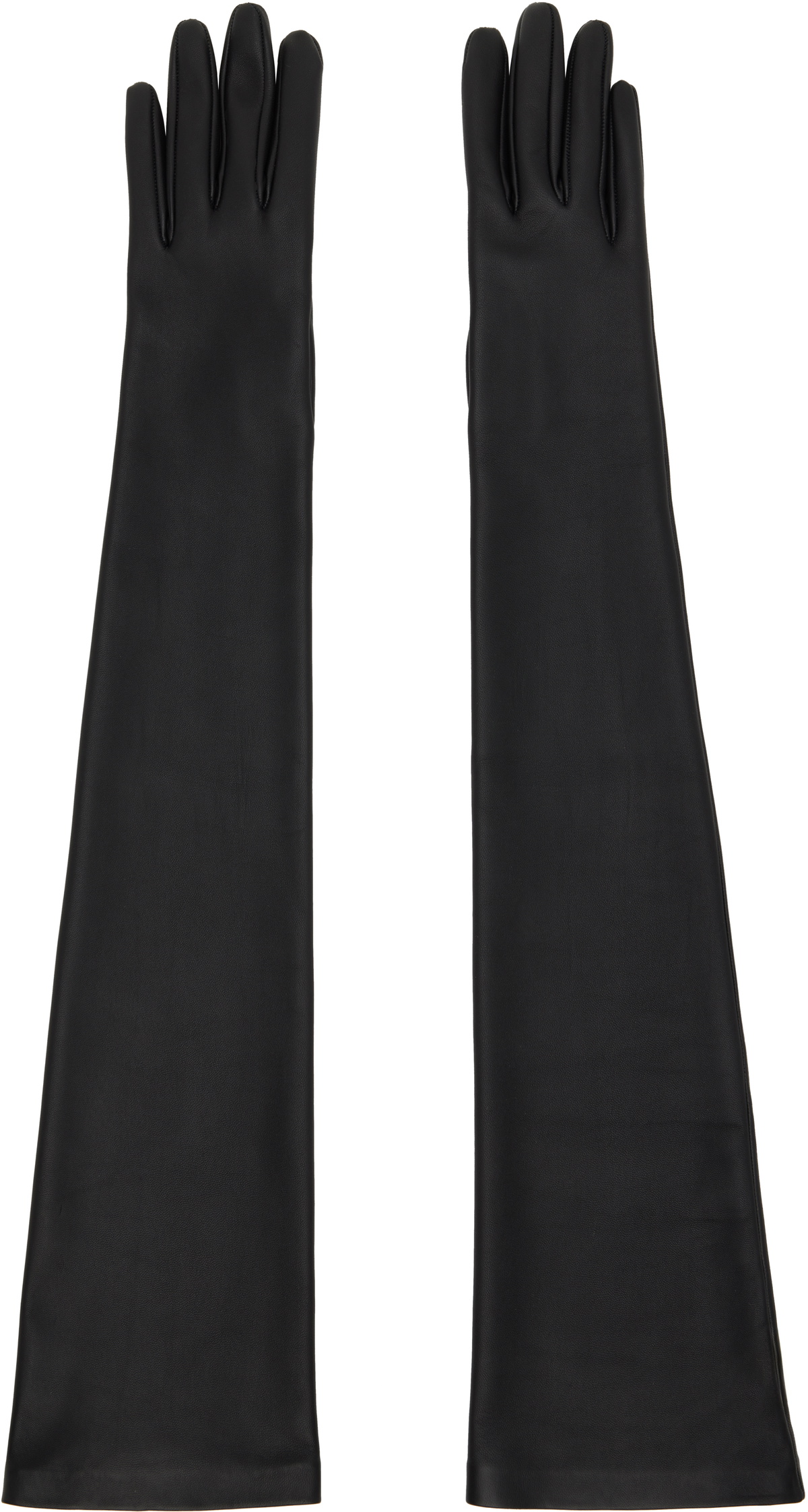 KHAITE Black Remo Long Gloves