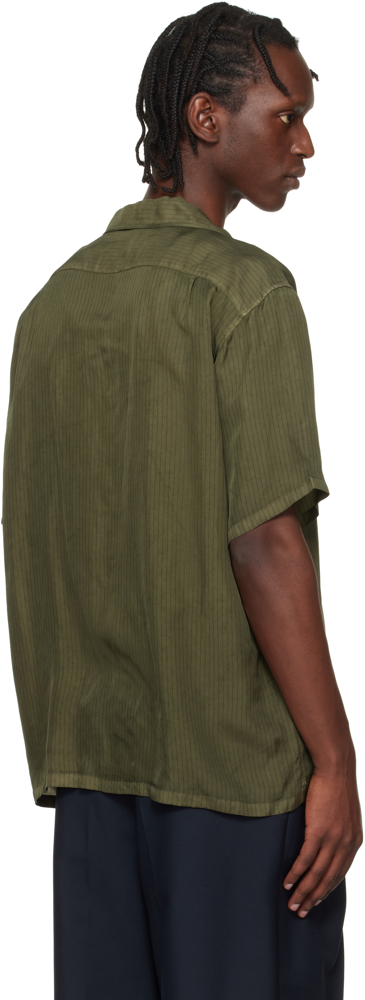 Toga Virilis Khaki Cupra Stripe S/S Shirt