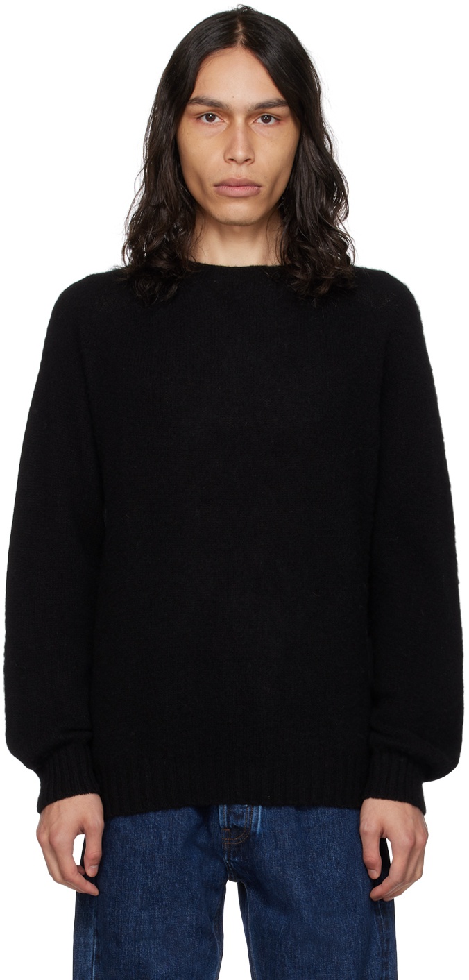Photo: Drake's Black Brushed Sweater