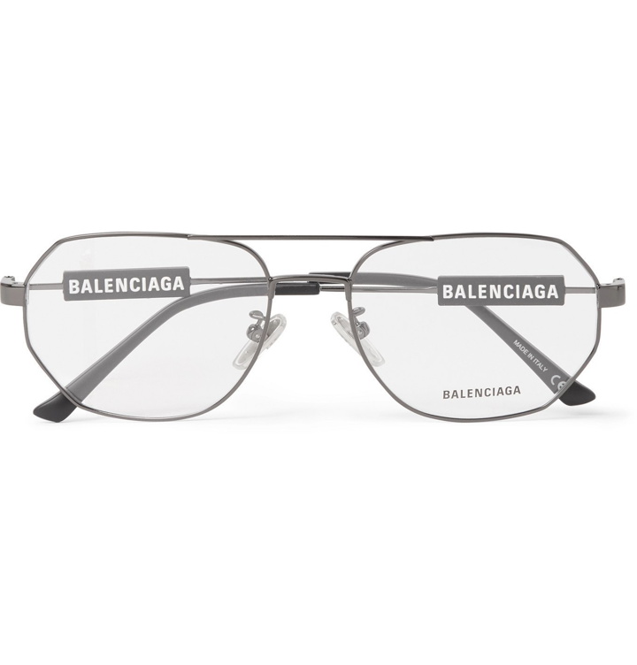 Photo: Balenciaga - Aviator-Style Gunmetal-Tone Optical Glasses - Silver