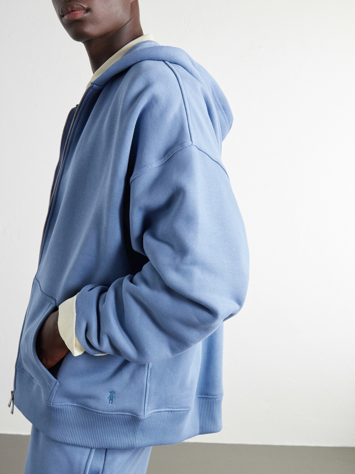 The Elder Statesman - Cotton-Jersey Zip-Up Hoodie - Blue