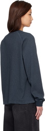 COOR Blue Waffle Raglan Long Sleeve T-shirt