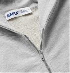 AFFIX - Logo-Embroidered Loopback Cotton-Jersey Zip-Up Hoodie - Gray