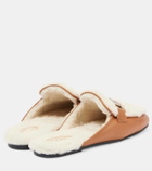 Tod's Catena shearling-lined leather slippers