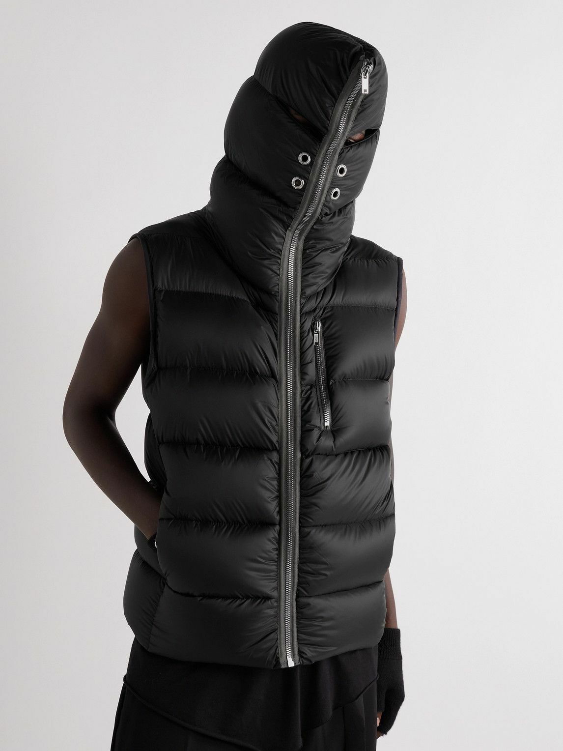 Rick Owens - Quilted Shell Hooded Down Gilet - Black Rick Owens