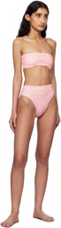 Versace Underwear Pink Graphic Bikini Top