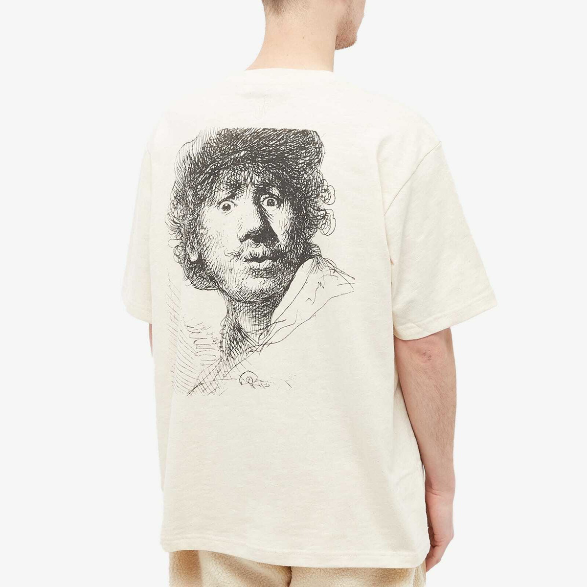 JW Anderson Men's Rembrandt Oversized T-Shirt in Off White JW Anderson
