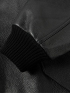 LOEWE - Textured-Leather Bomber Jacket - Black