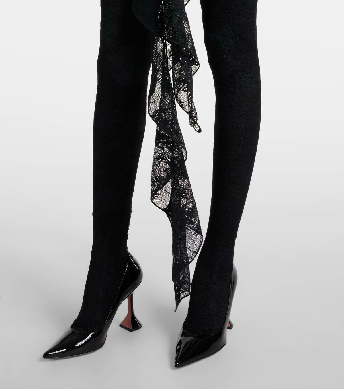 Oséree Ruffled cutout lace catsuit