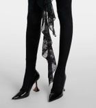 Oséree Ruffled cutout lace catsuit