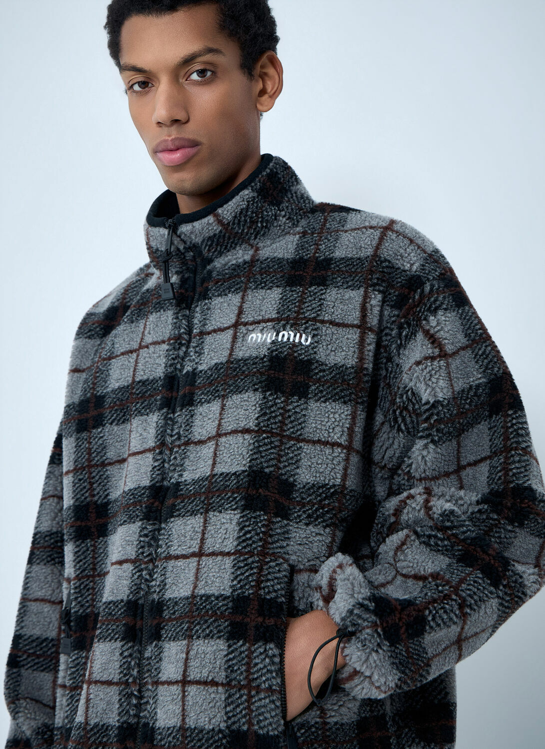 Miu Miu Checked Fleece Jacket Miu Miu