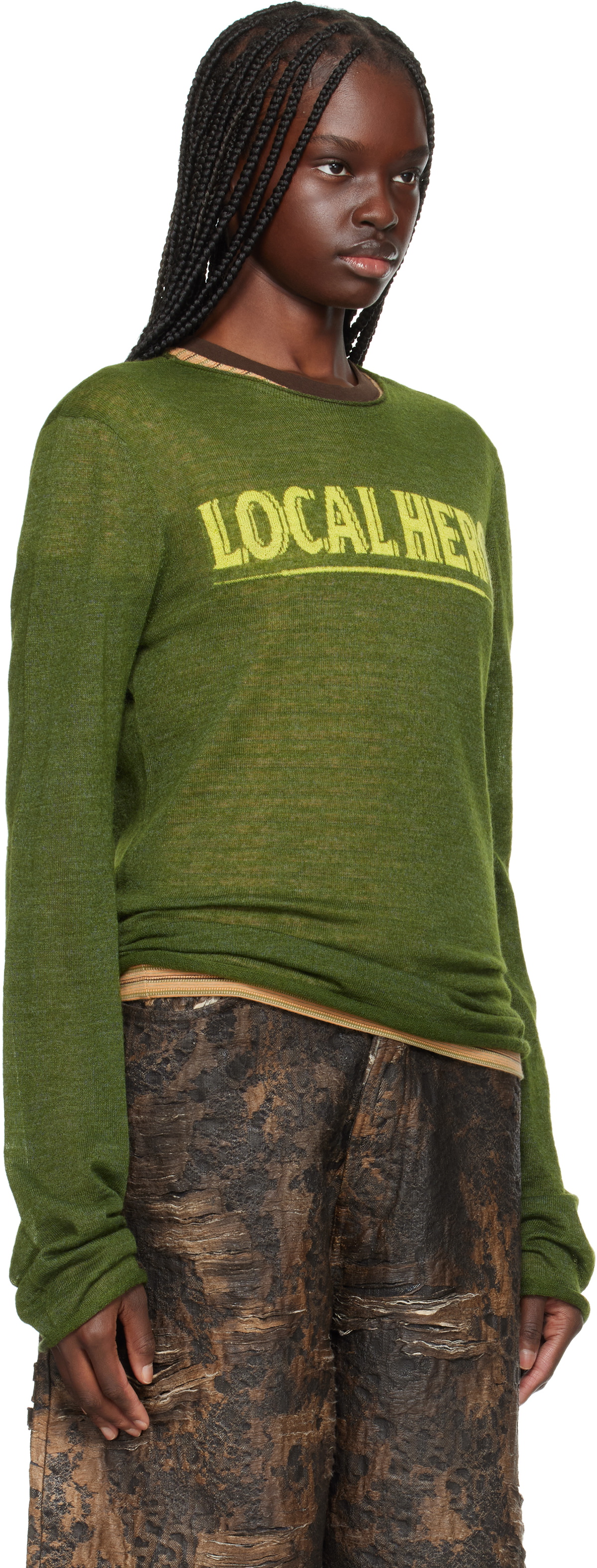Martine Rose Green Fine Intarsia Sweater