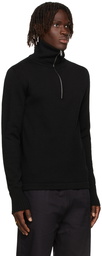 Jil Sander Black Wool Half-Zip Sweater