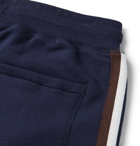 Kingsman - Slim-Fit Tapered Striped Cotton and Cashmere-Blend Jersey Sweatpants - Blue