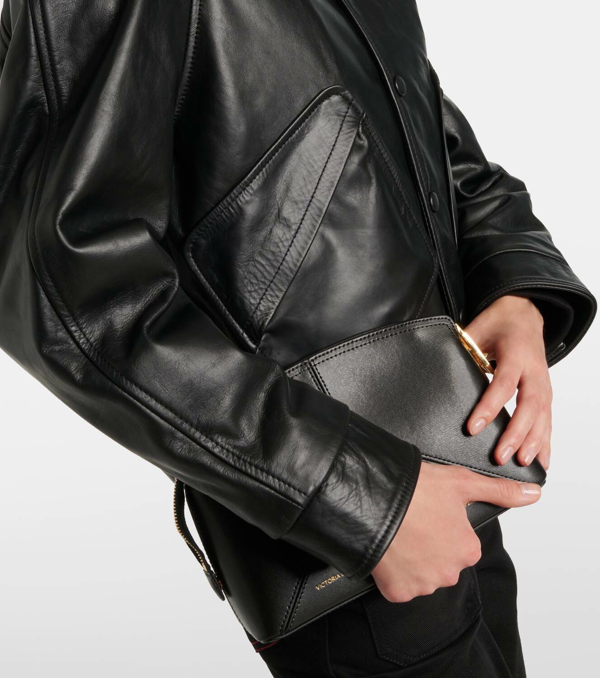 Victoria Beckham Leather varsity jacket Victoria Beckham