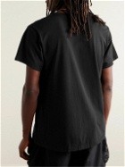 Pasadena Leisure Club - Company Logo-Print Garment-Dyed Combed Cotton-Jersey T-Shirt - Black