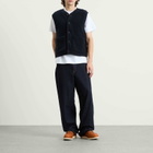Universal Works Men's Alvar Fleece Lancaster Gilet in Navy