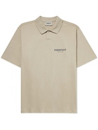 FEAR OF GOD ESSENTIALS - Logo-Print Cotton-Jersey Polo Shirt - Neutrals