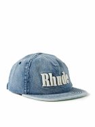Rhude - Logo-Embroidered Denim Baseball Cap