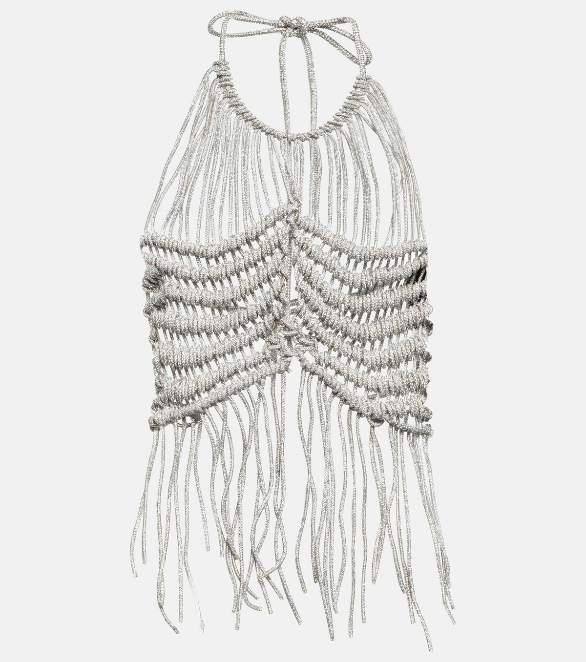 Giuseppe di Morabito Crystal-embellished crochet top