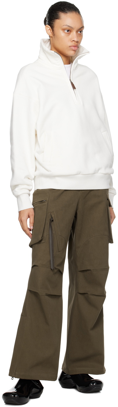 Fax Copy Express White Half-Zip Sweatshirt
