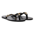Valentino Garavani Black Rockstud Calfskin Flip-Flops