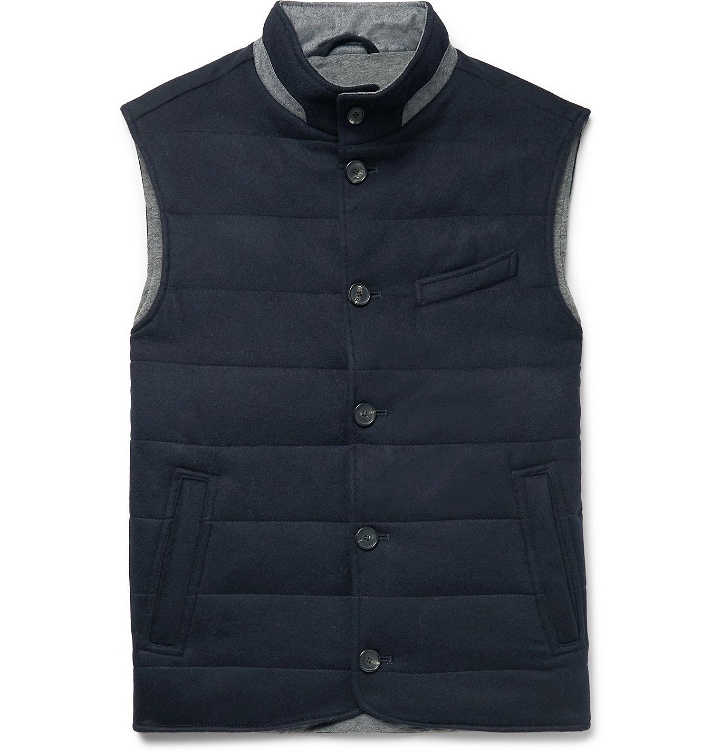Photo: THOM SWEENEY - Quilted Wool and Cashmere-Blend Gilet - Blue