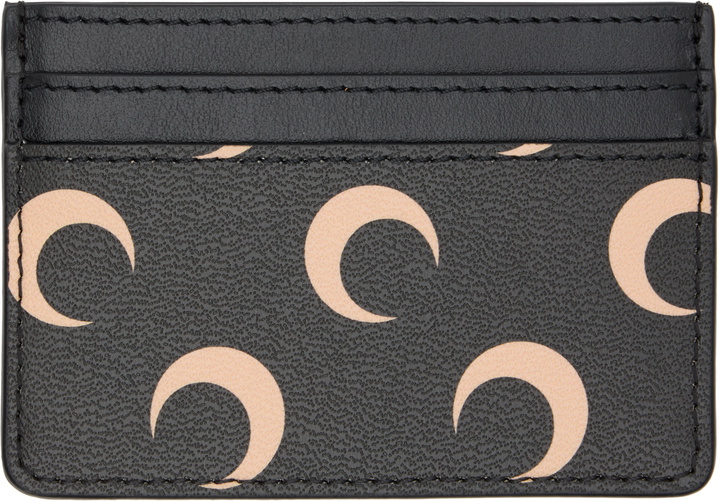 Photo: Marine Serre Black Screen Print Leather Card Holder