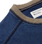 Universal Works - Contrast-Tipped Indigo-Dyed Jersey Sweatshirt - Blue