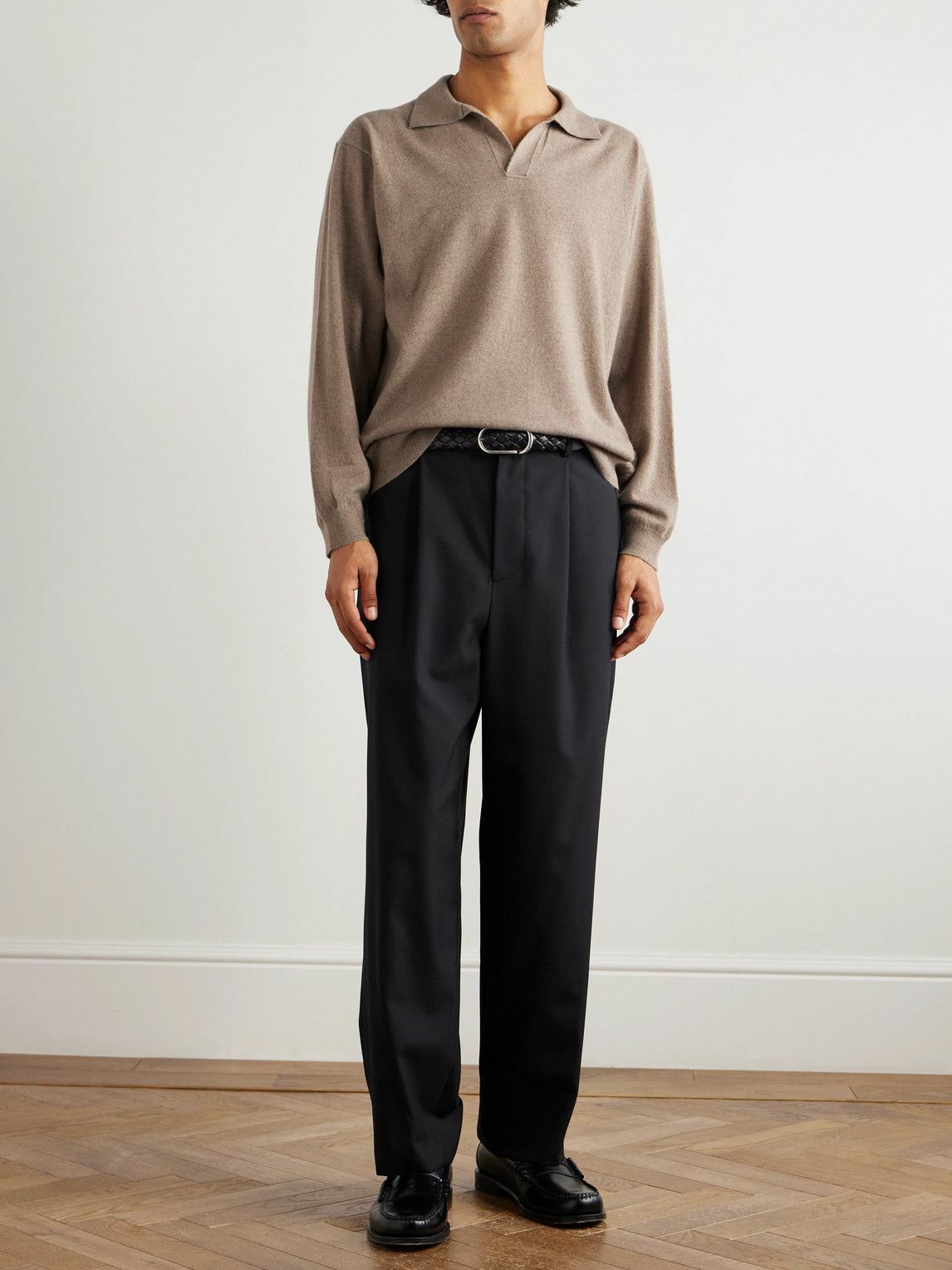 ATON - Wool-Blend Polo Shirt - Neutrals