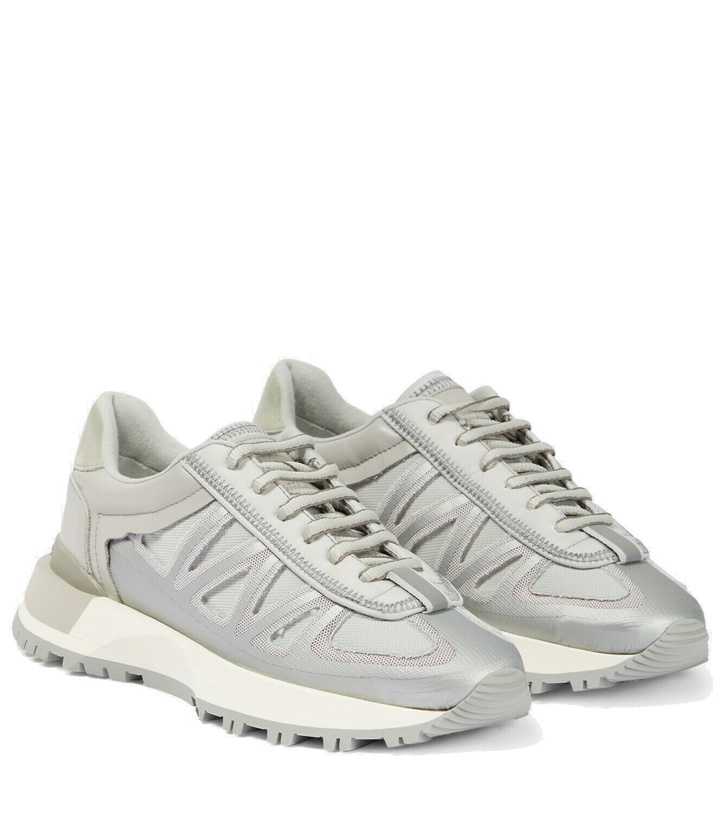 Photo: Maison Margiela Leather-trimmed low-top sneakers