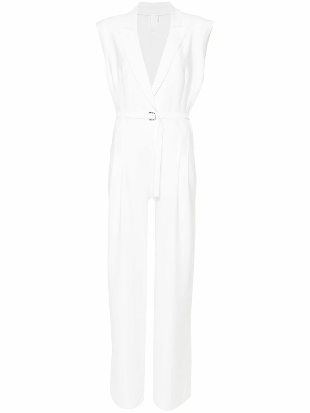 Norma Kamali White Belted Wide-Leg Jumpsuit Norma Kamali