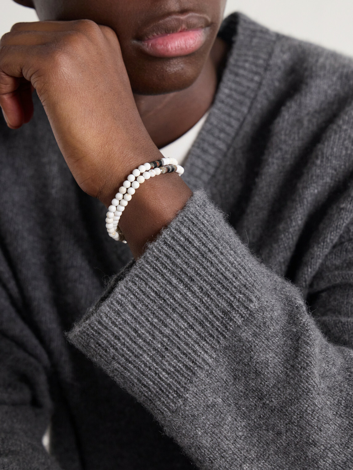 Mikia - Sterling Silver Magnesite Bracelet - White