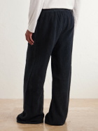 Les Tien - Straight-Leg Cotton-Fleece Sweatpants - Black