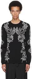 Valentino Black Jacquard Blooming Sweater