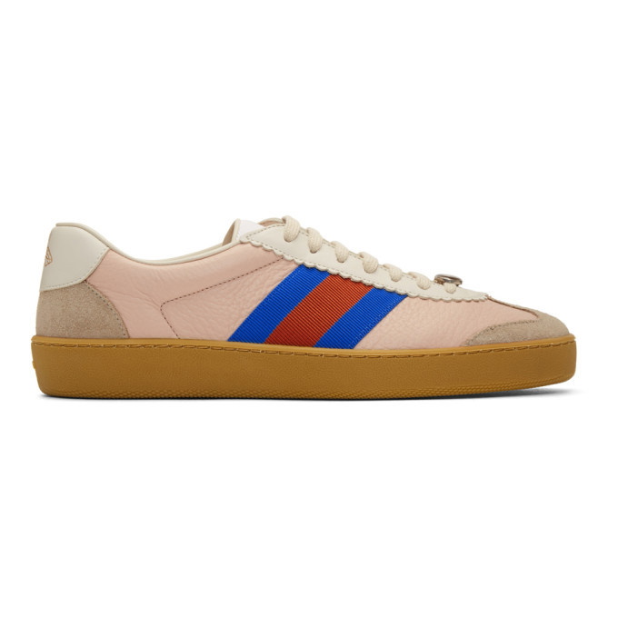 Photo: Gucci Pink and Beige G74 Sneakers