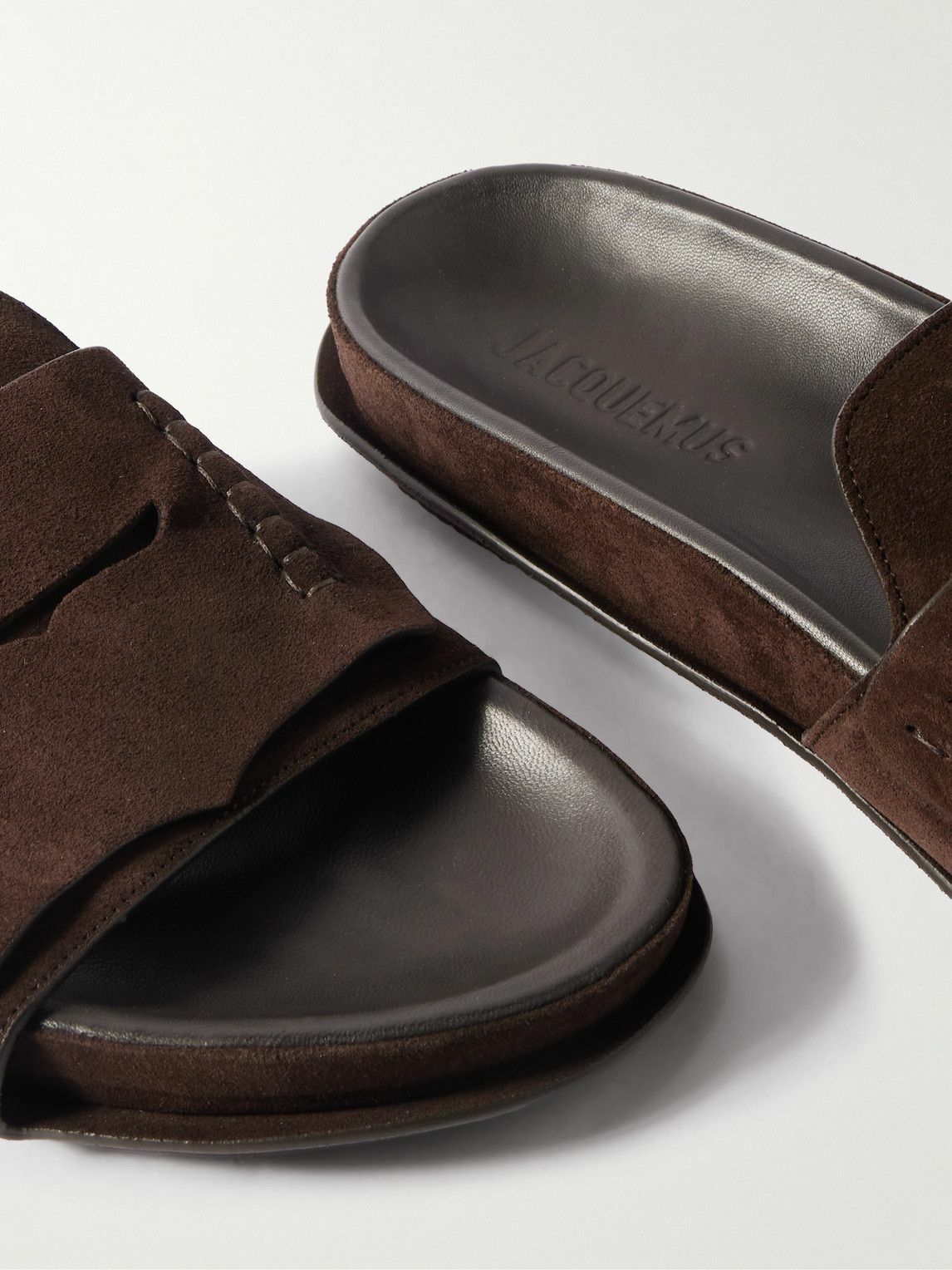 Jacquemus - Suede Slides - Brown