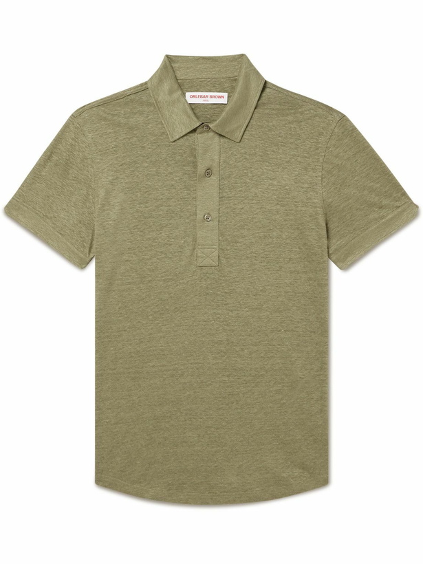 Photo: Orlebar Brown - Sebastian Linen-Jersey Polo Shirt - Green