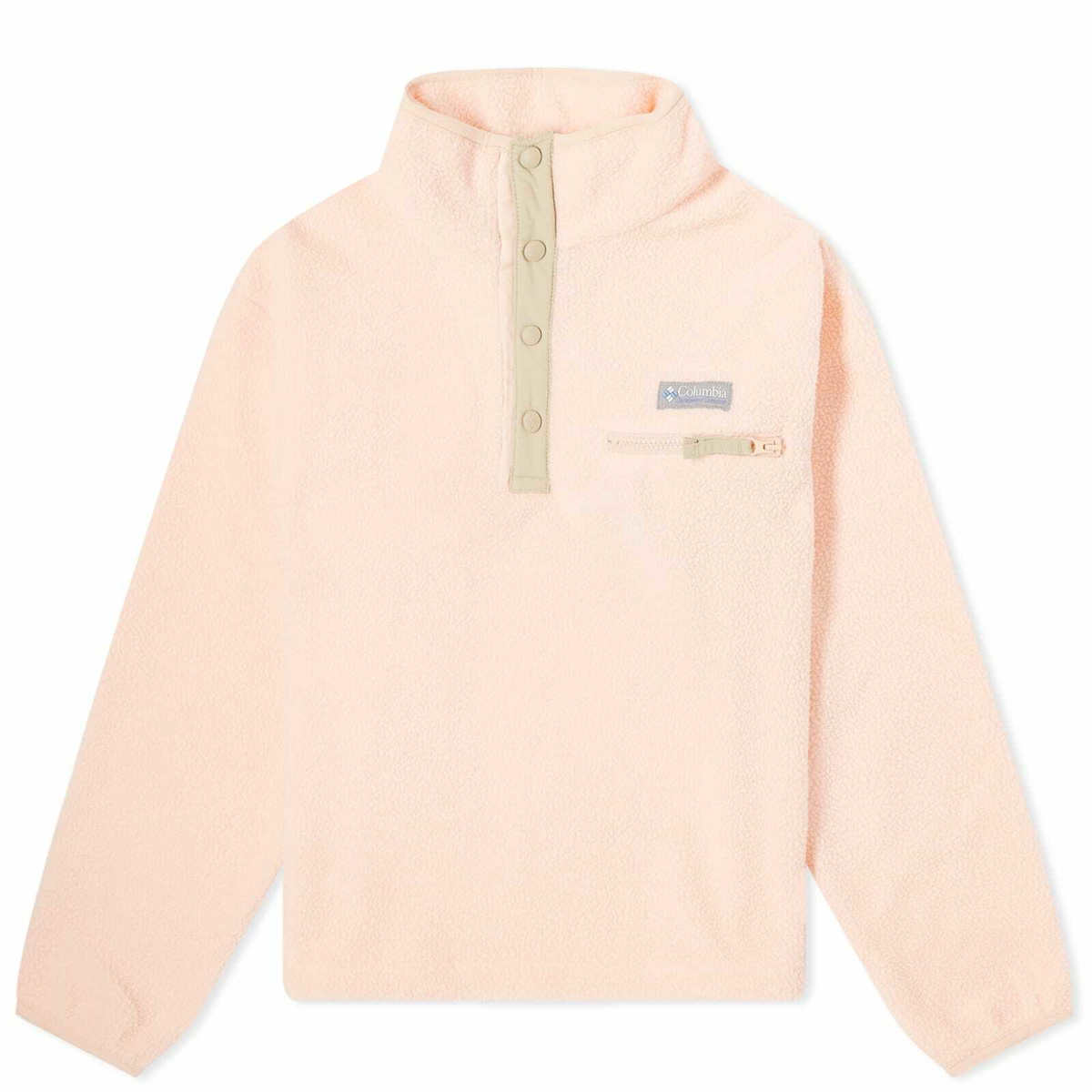 Columbia Women's Back Bowl Fleece in Peach Blossom/Ancient Fossil Columbia