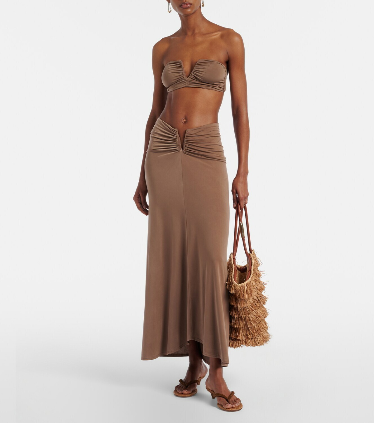 Jade Swim Clara ruched bandeau bikini top